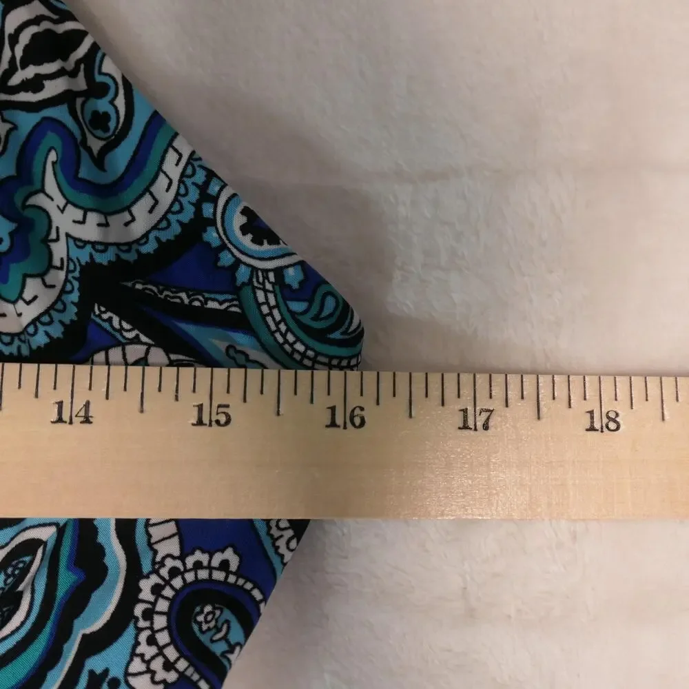 INC International Concepts Dress Womens Petite M Blue Paisley Maxi Strappy Boho - Picture 7 of 11